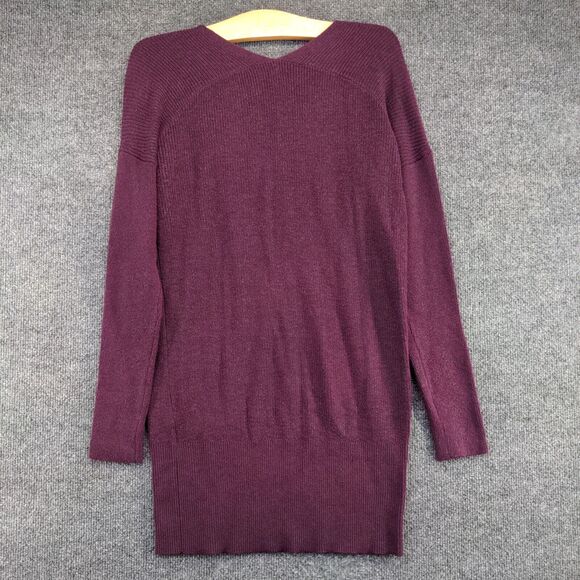 White House Black Market Women's Sweater Dress Purple Small Long Sleeve V-Neck - Picture 5 of 12